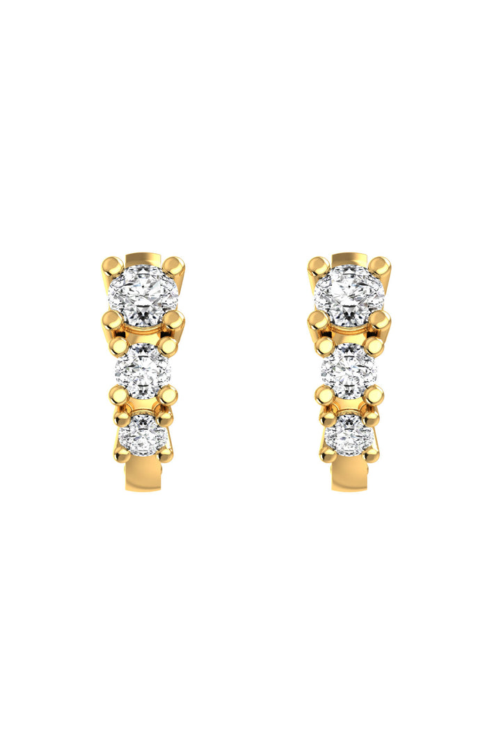 Degrade 18K Gold Hoops w. Lab-Grown Diamonds