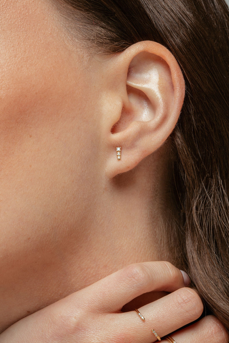Degrade Piercing 18K White Gold Earring w. Lab-Grown Diamonds