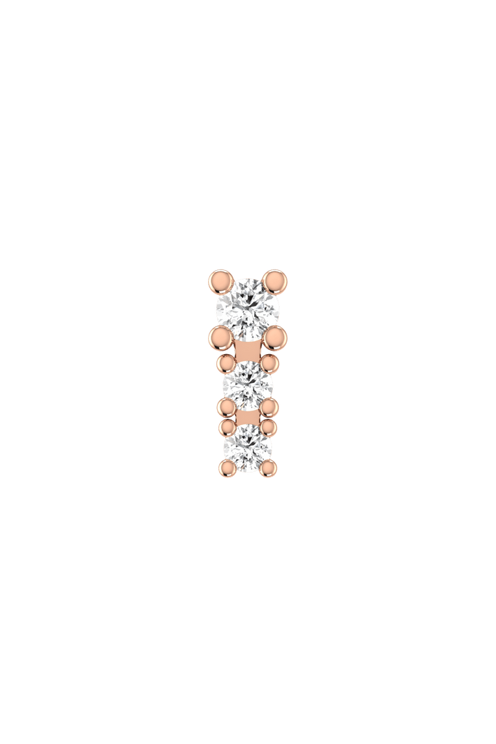 Degrade Piercing 18K Rose Gold Earring w. Lab-Grown Diamonds