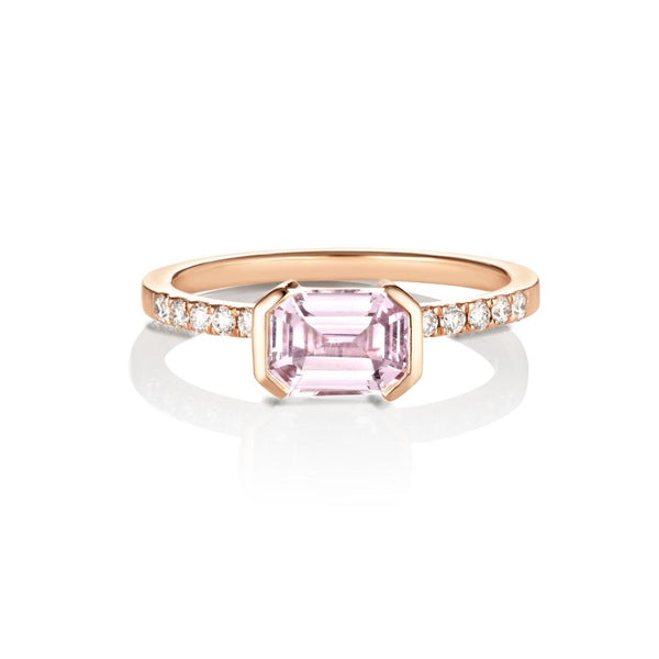 Didulayi 18K Rosegold Ring w. Diamonds & Sapphire