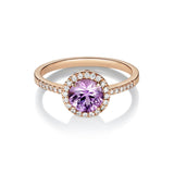 Diyamanti Kava 14K Rosegold Ring w. Diamonds & Sapphire
