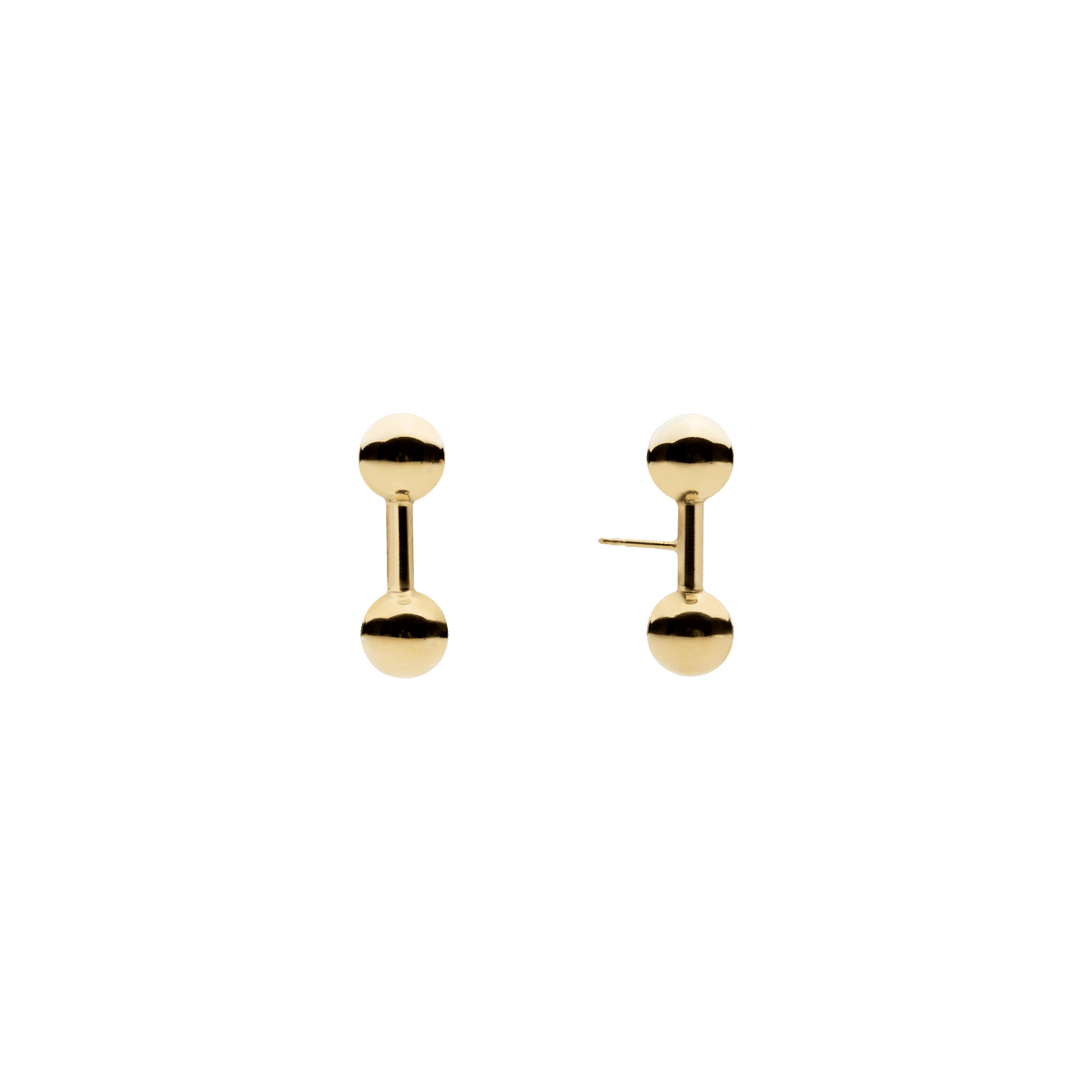 Double Ball Stud Earrings Gold Plated