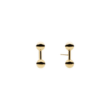 Double Ball Stud Earrings Gold Plated