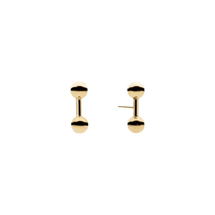 Double Ball Stud Earrings Gold Plated