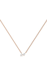 Double Pear 18K Rose Gold Necklace w. Lab-Grown Diamonds