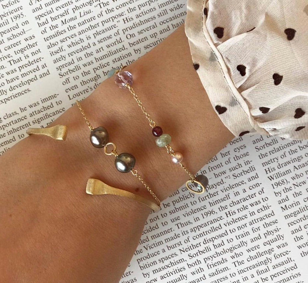 Future 18K Gold Bangle w. Diamonds