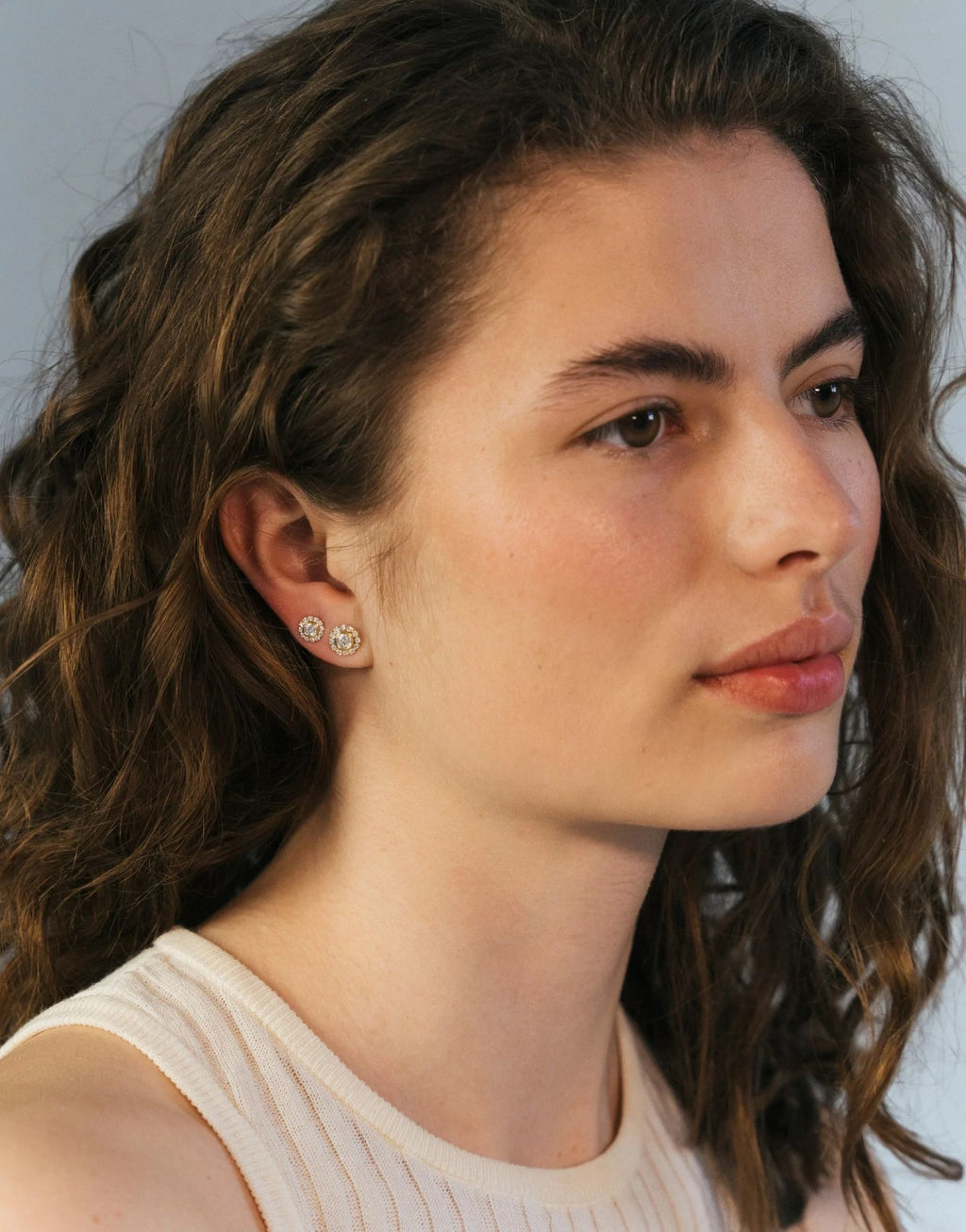 Harmony Medium 18K Gold Earrings w. Diamonds