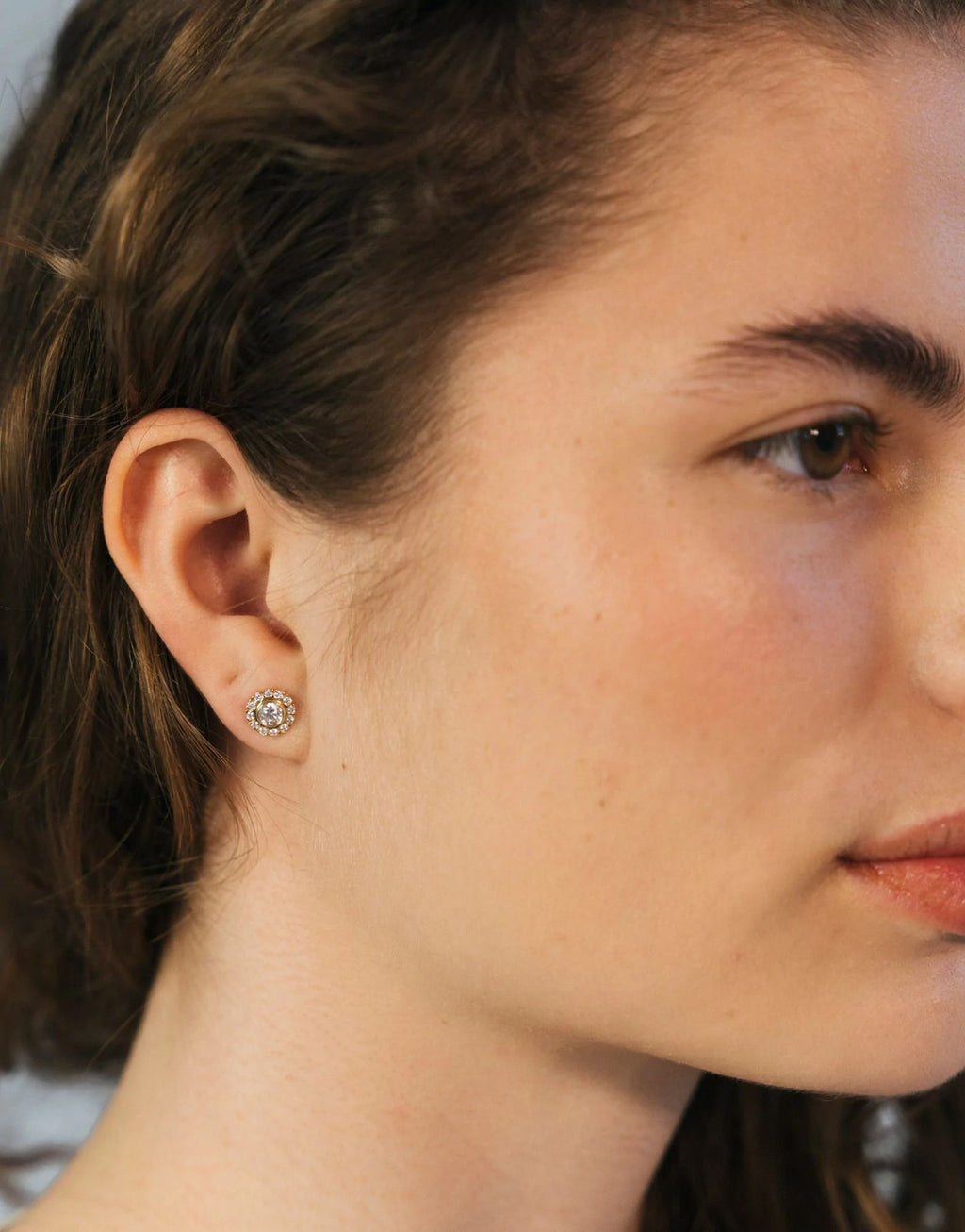 Harmony Medium 18K Gold Earrings w. Diamonds