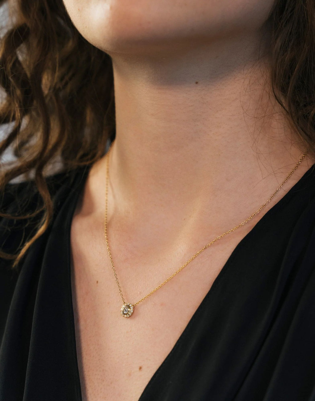 Harmony Medium 18K Gold Necklace w. Diamonds