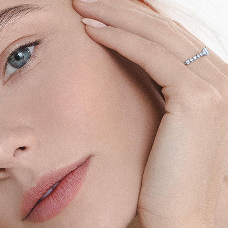 Duo Verlobungsring aus 14K Weißgold I Labor-Diamanten