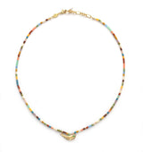 Dusty Eldorado Gold Plated Necklace w. Mixed coloured Beads