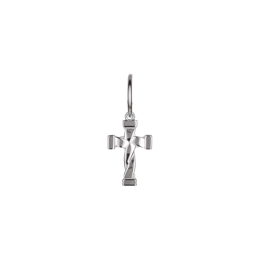 Twisted Cross Silver Earring