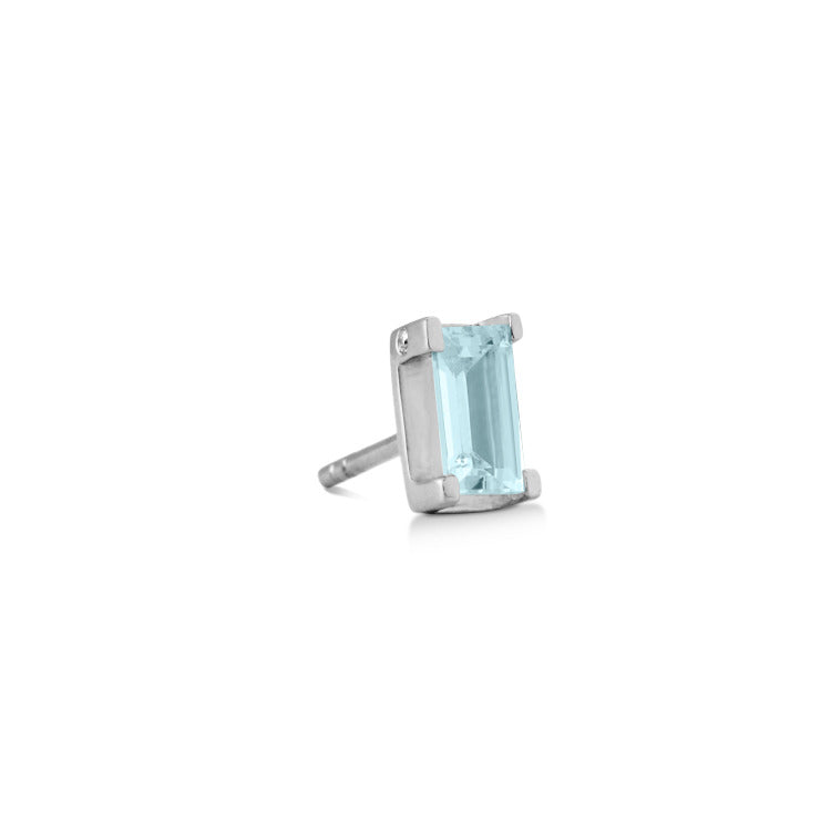 Nord Blue 18K Whitegold Stud w. Aquamarine & Diamond