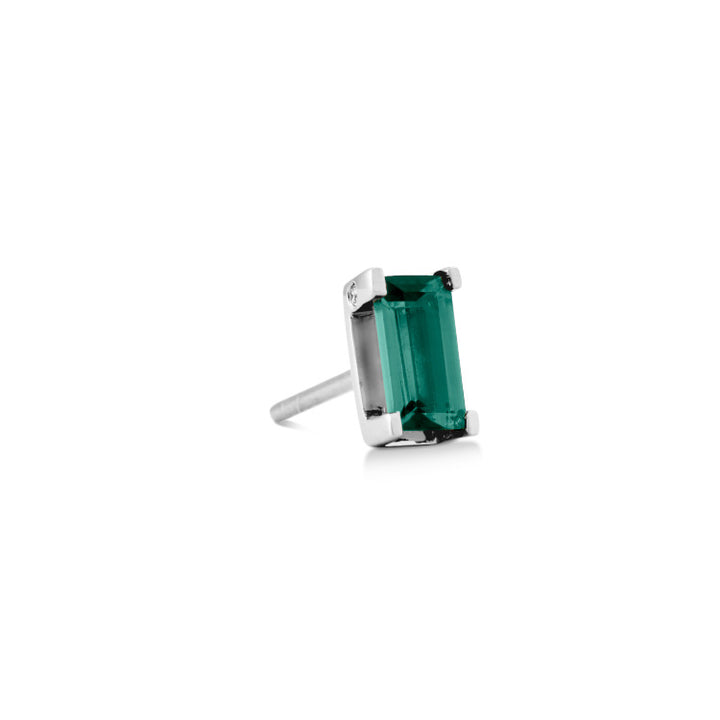 Nord Green 18K Whitegold Stud w. Tourmaline & Diamond