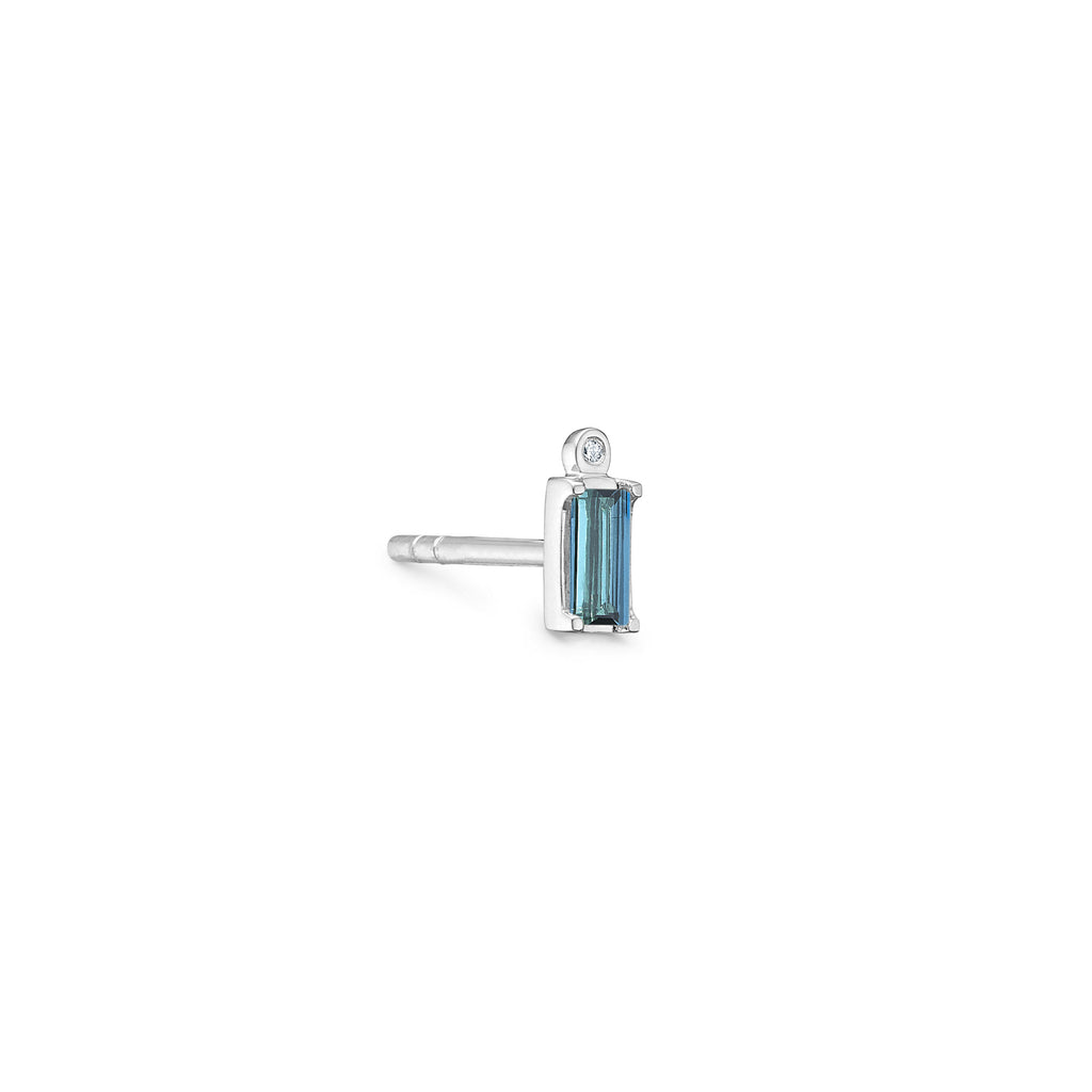 Nord Blue S 18K Whitegold Stud w. Aquamarine & Diamond