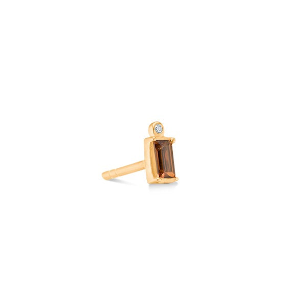 Nord Purity S 18K Gold Stud w. Quartz & Diamond