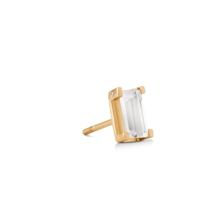 Nord White 18K Gold Stud w. Topaz & Diamond