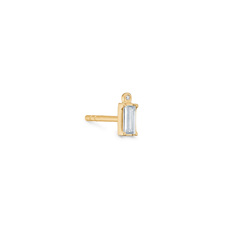 Nord White S 18K Gold Stud w. Topaz & Diamond