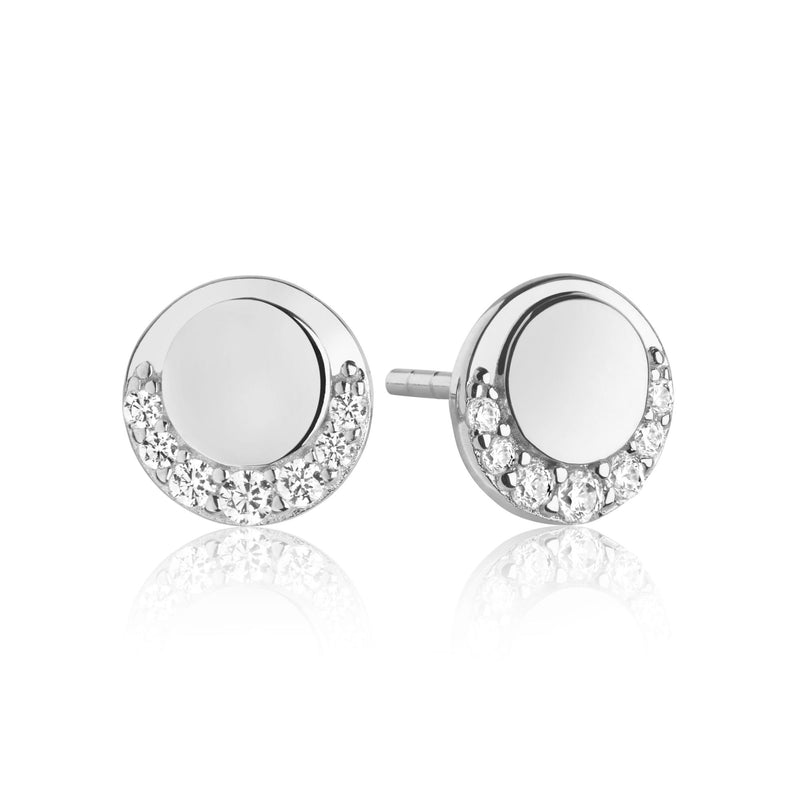 Portofino Piccolo Silver Earrings w. White Zirconias