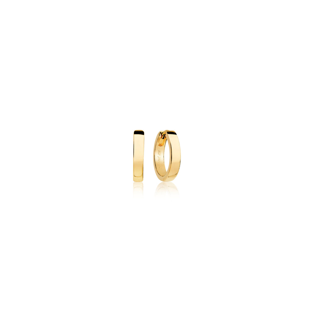 Ellera Pianura Grande Gold Plated Hoops 14mm