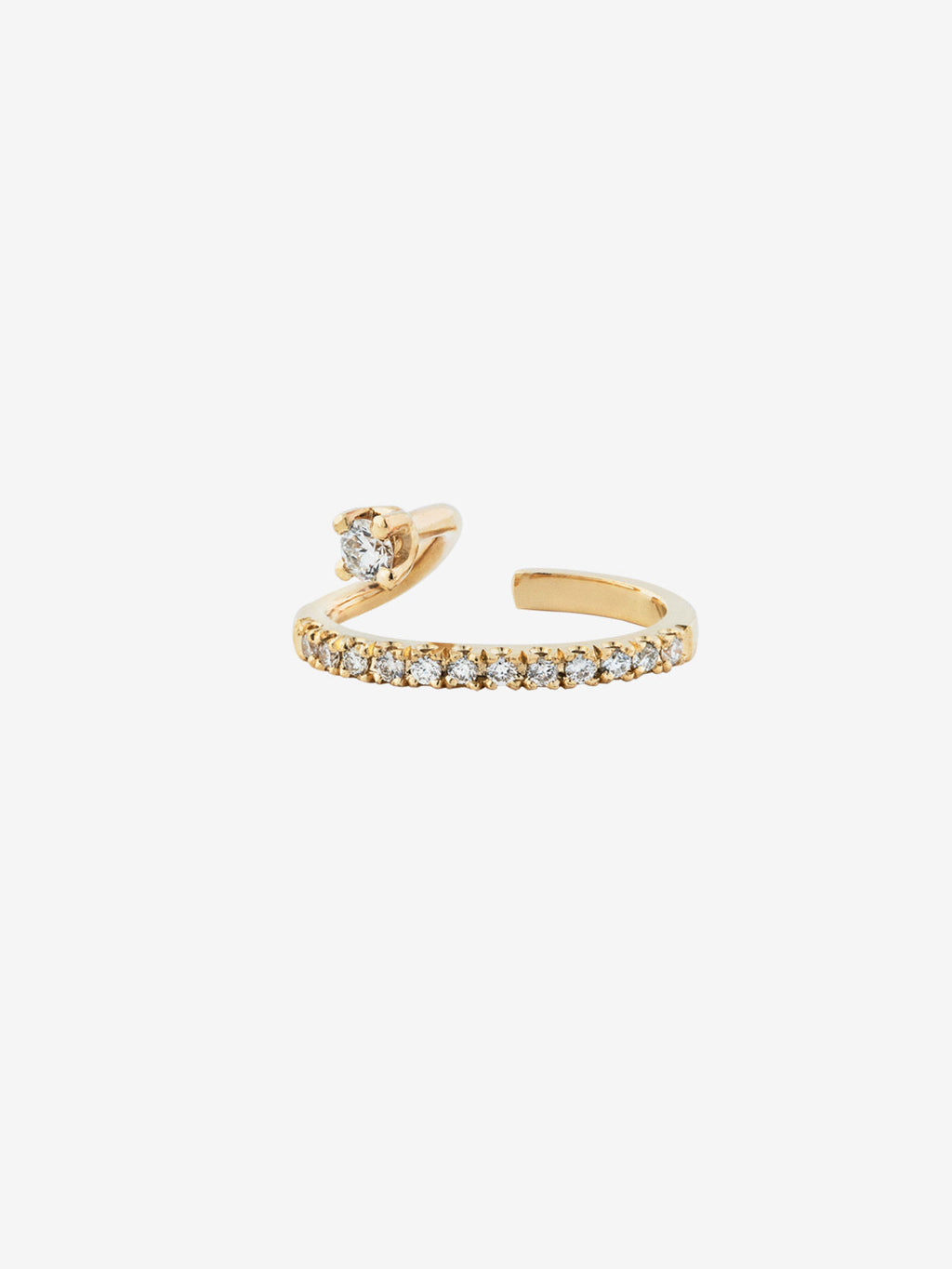 Floating Diamond Earcuff I 14K Gold I Weißgold oder aus Rosegold I 0.12 Kt. 