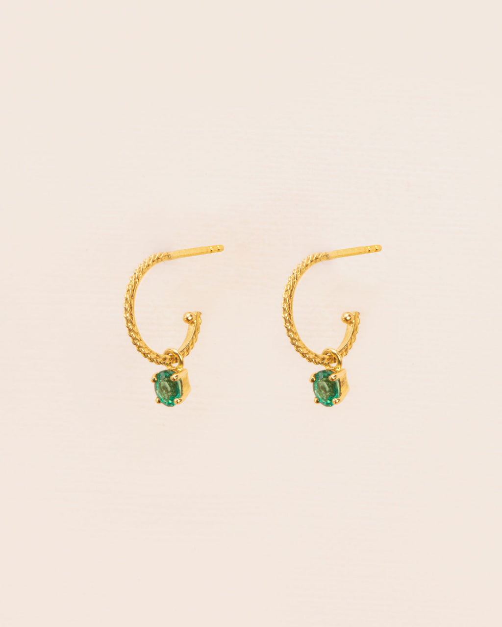Hoops aus 18K Gold I Grüner Smaragd
