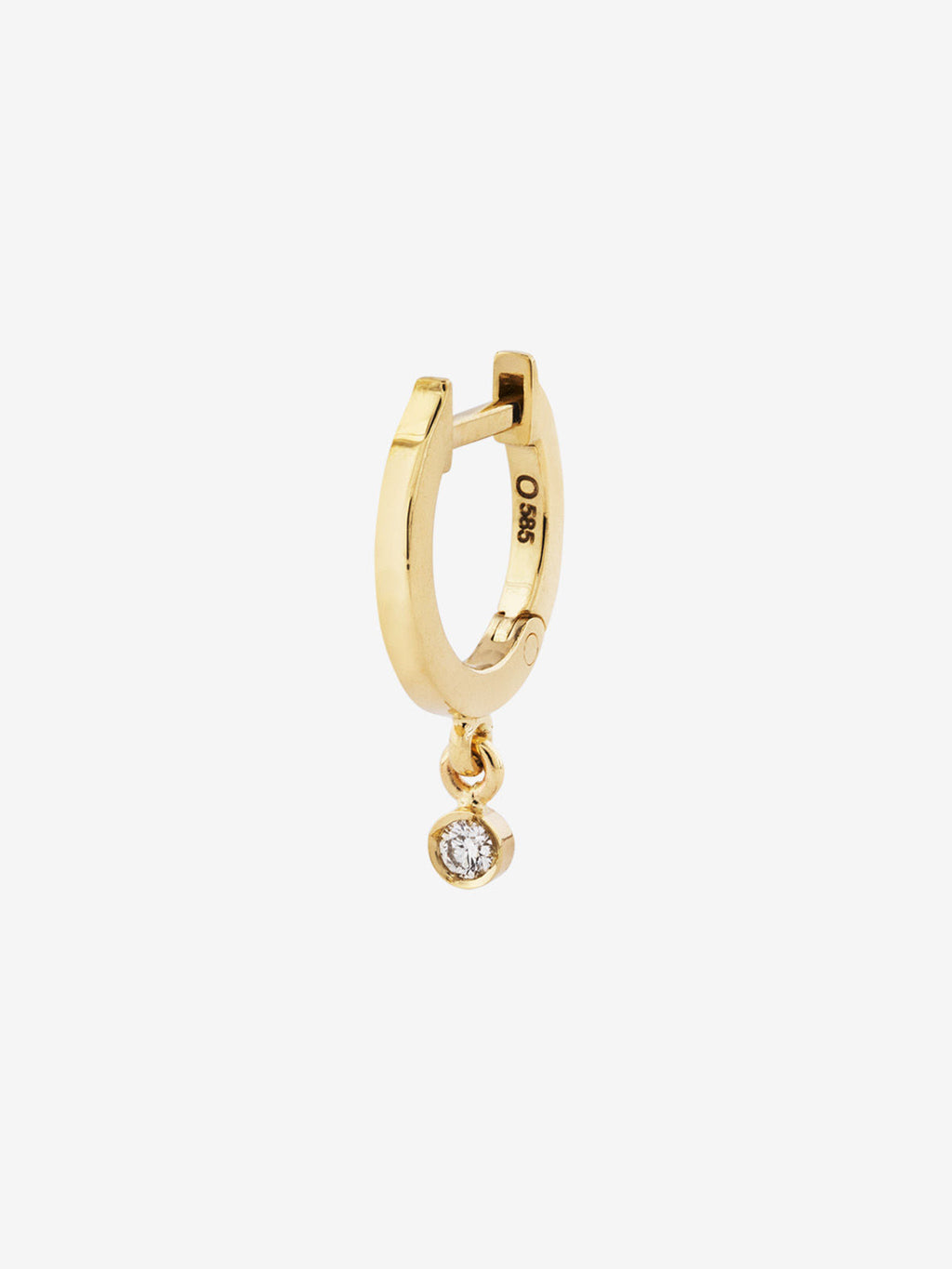 Drop 0.03 14K Gold, Whitegold or Rosegold Huggie w. Diamond