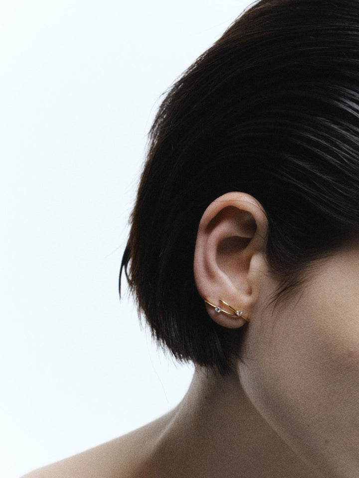 Diamond 0.05 14K Gold, Whitegold or Rosegold Earring w. Diamond