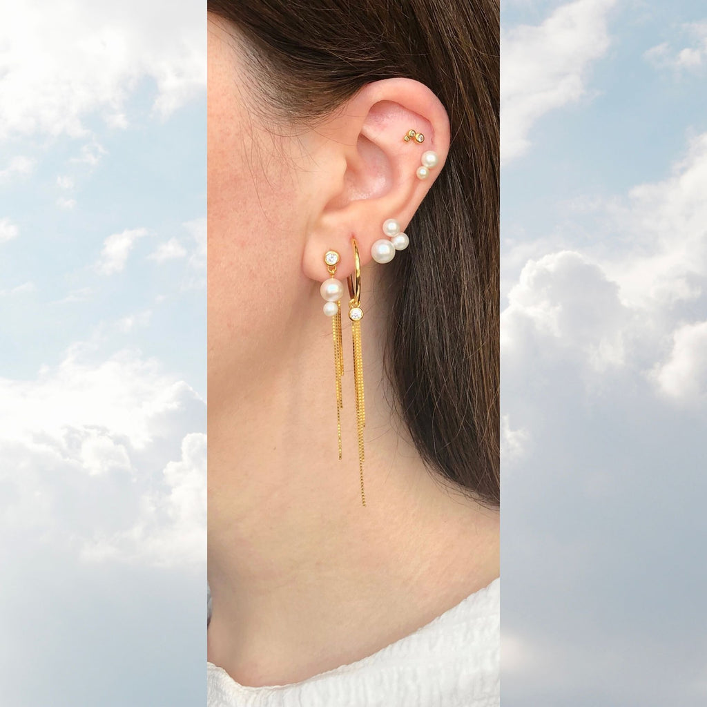 Tassel Charm 18K Gold Plated Stud