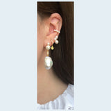 Chérie 18K Gold Plated Stud w. White Pearls