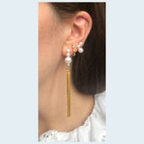 Baila Small 18K Gold Plated Stud w. White Pearls