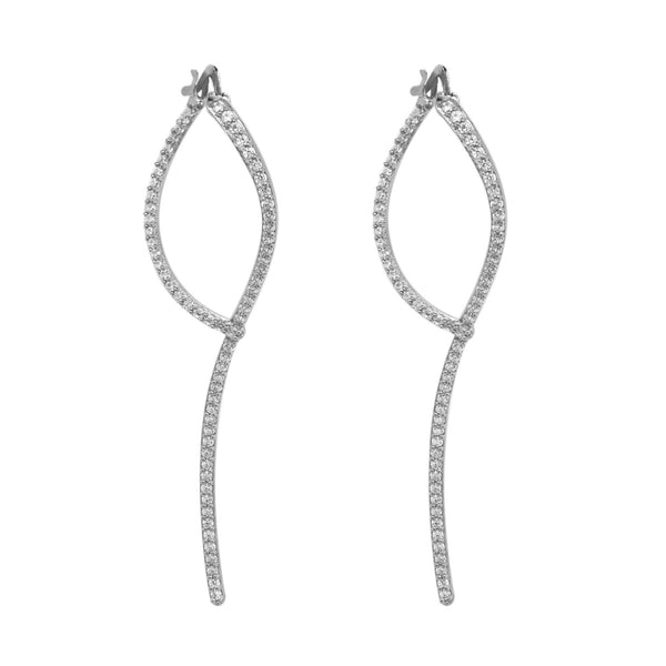 Loop Dark Silver Earrings w. Zirconias