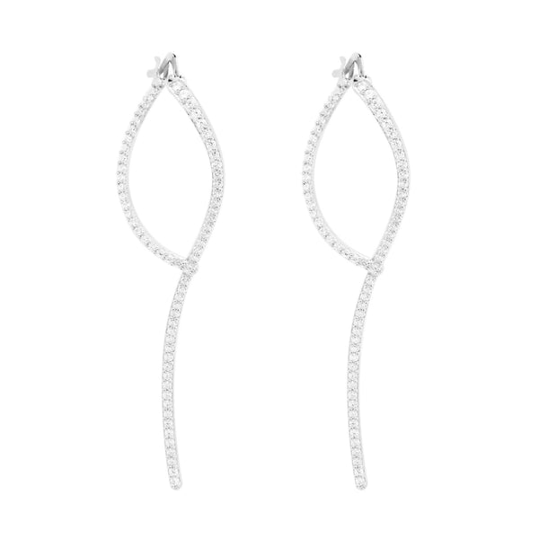 Loop Silver Earrings w. Zirconias