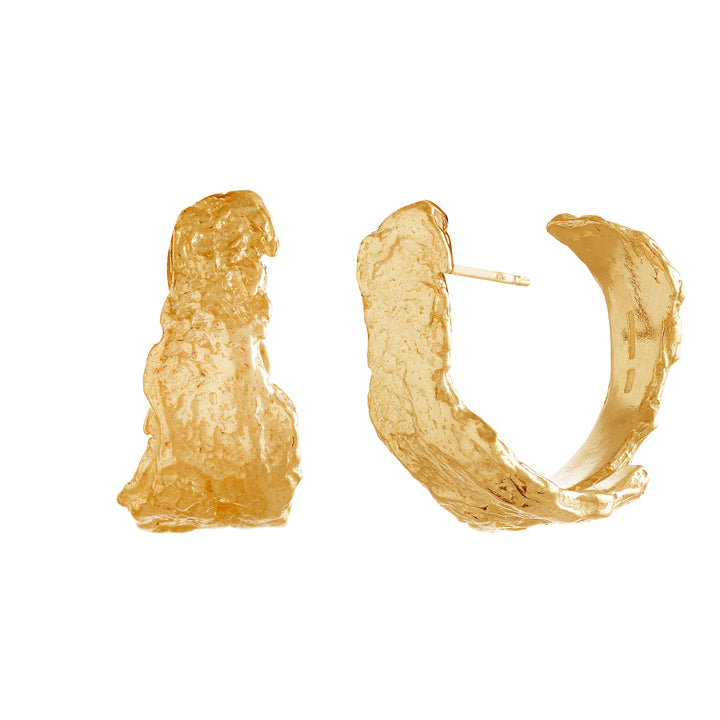 Bark Gold Plated Hoops
