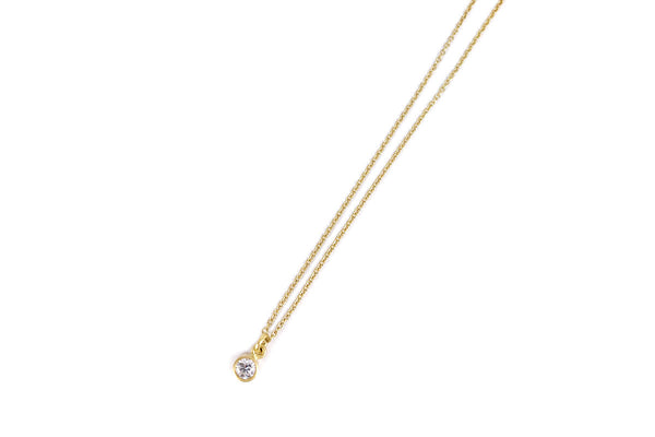 Estine 18K Gold Necklace w. Diamond, 0,12ct