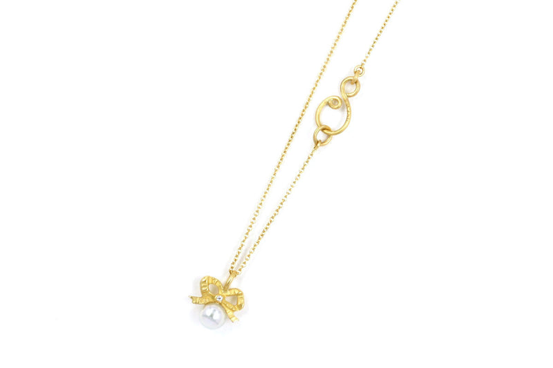 Giselle 18K Gold Necklace w. Diamond & Pearl