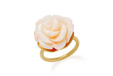 Maiden's Blush 18K Gold Ring w. Coral