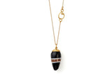 Murano Drop 18K Gold Necklace w. Brown Glass