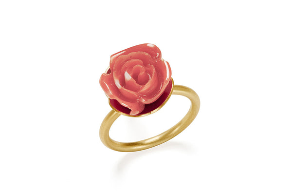Summer Song 18K Gold Ring w. Coral
