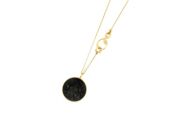 Noir 'Jardiniére' 18K Gold Necklace w. Glass