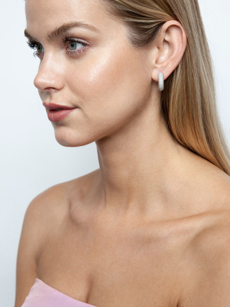 Absolute Big 18K Rosegold Creoles w. Diamonds