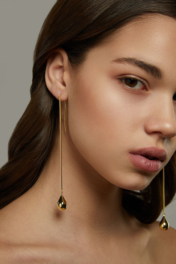 MK Drop Gold Plated Earrings