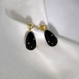 Drop Stars Black Gold Plated Earrings