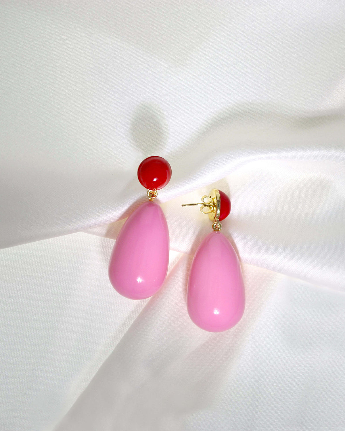 Drop Pink & Rot Gold Ohrringe