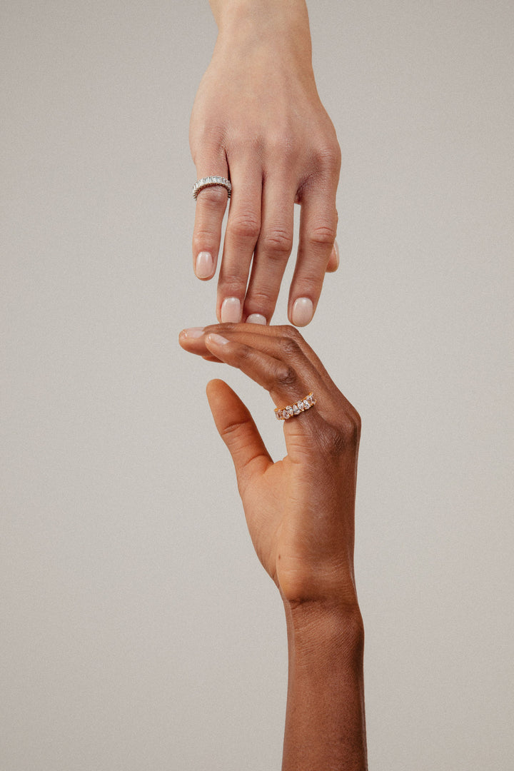 Eternity Baguette Band 18K Rose Gold Ring w. Lab-Grown Diamonds