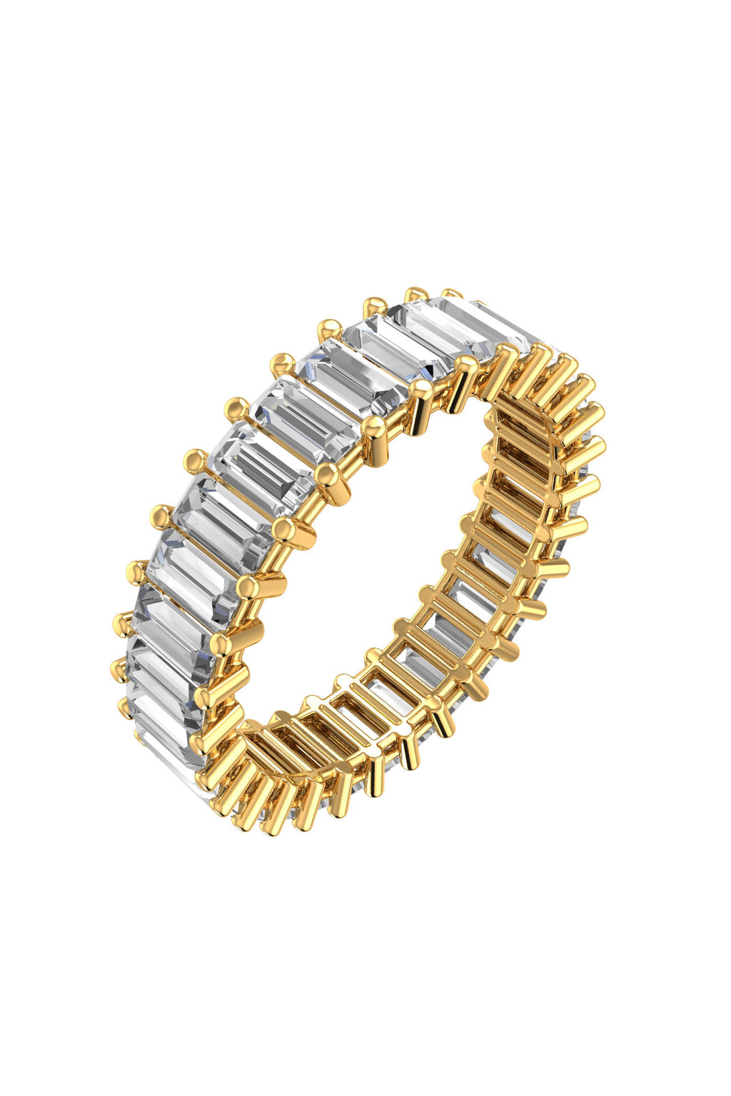 Eternity Baguette Band 18K Gold Ring w. Lab-Grown Diamonds