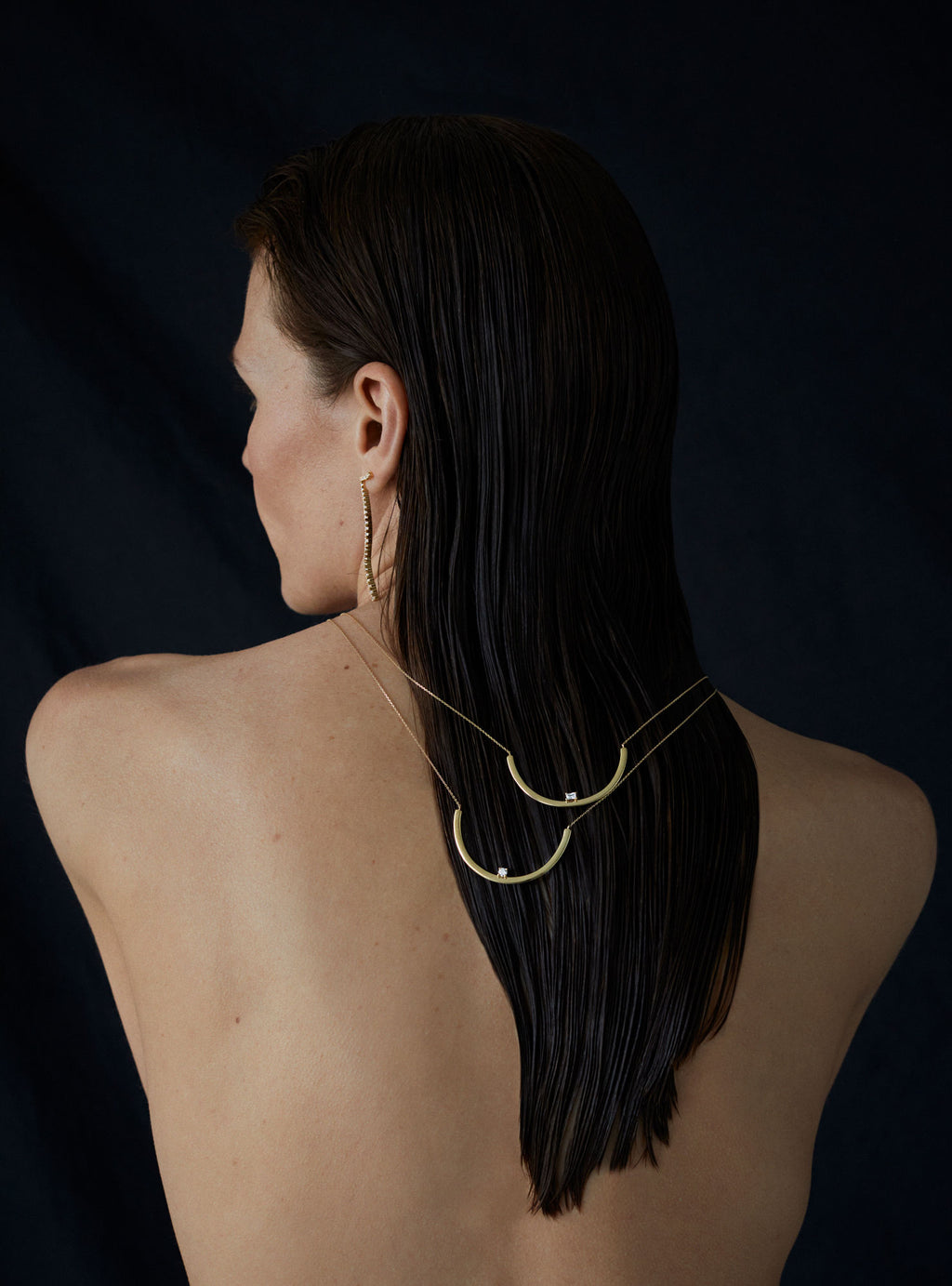 Moon Halskette aus 18K Rosegold mit Labor-Diamant