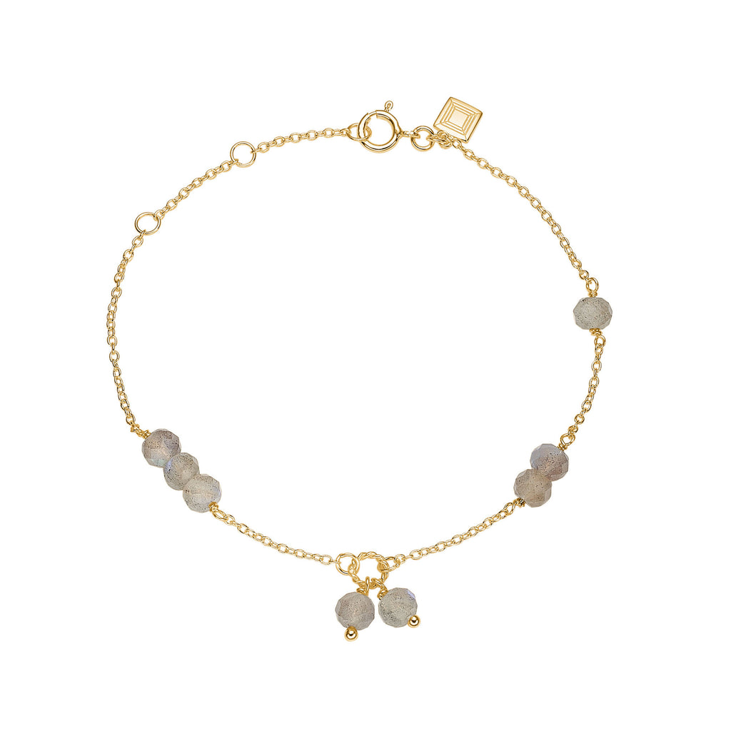 Unicorn 18K Gold Plated Bracelet w. Faceted Labradorite