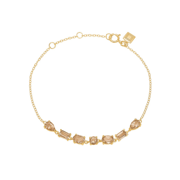 Unicorn 18K Gold Plated Bracelet w. Champagne Quartz