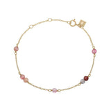 Pink 18K Gold Plated Bracelet w. Tourmaline